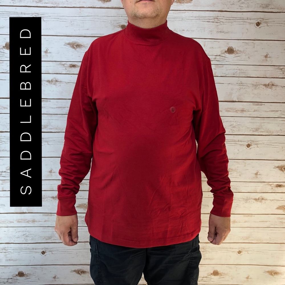Saddlebred Flex Carbon Mock-Neck Stretch Red Top